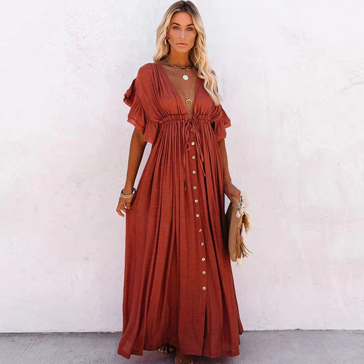 Bonnie™ - Red Long Beach Dress