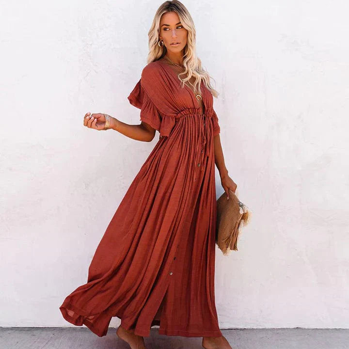 Bonnie™ - Red Long Beach Dress