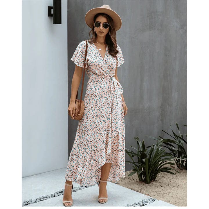 Star™ - Pink Printed Long Hawaii Dress