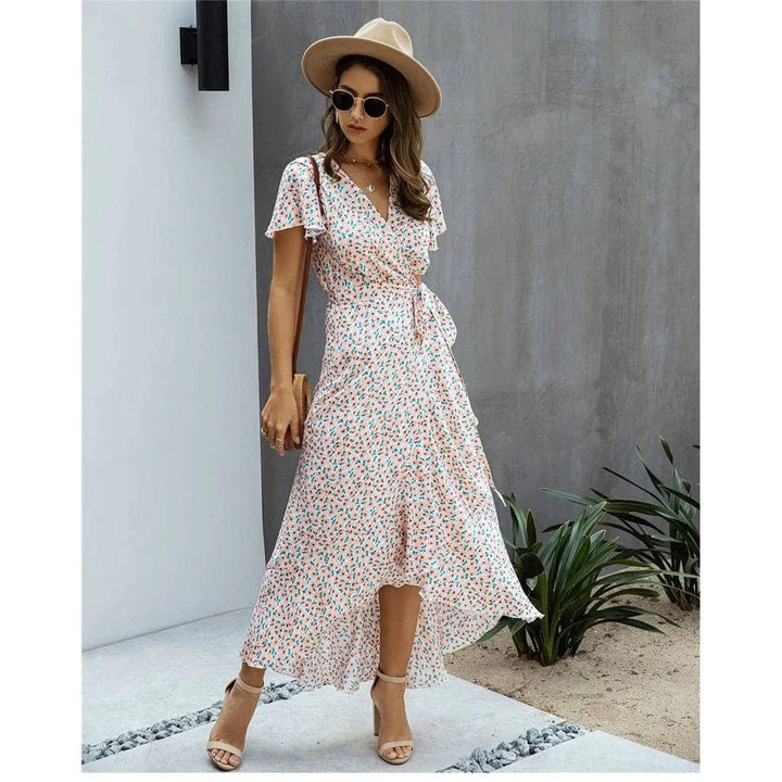 Star™ - Pink Printed Long Hawaii Dress