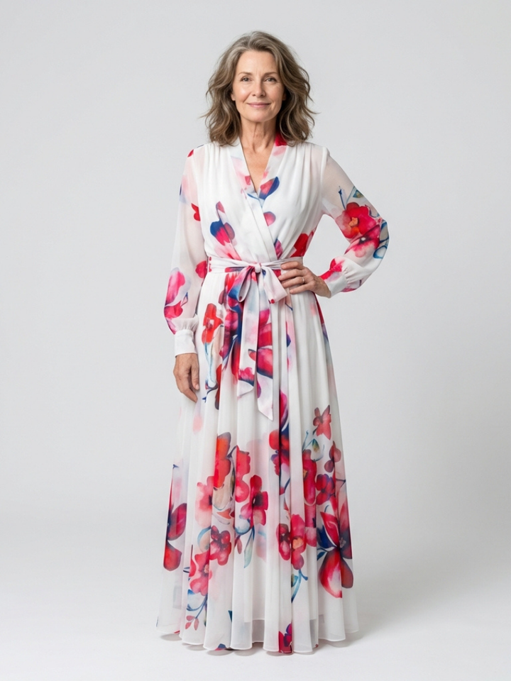 Cressida | Floral Long Sleeve Wrap Maxi Dress