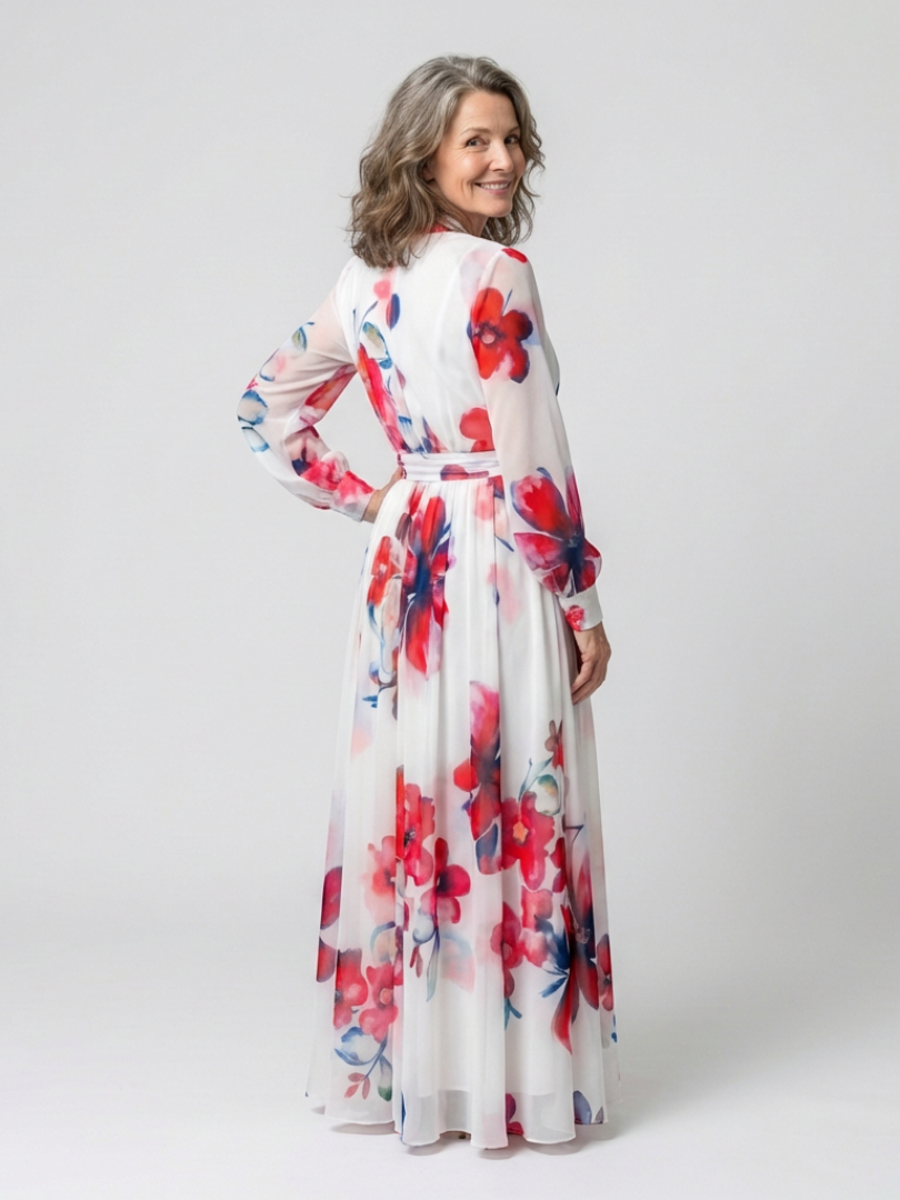 Cressida | Floral Long Sleeve Wrap Maxi Dress
