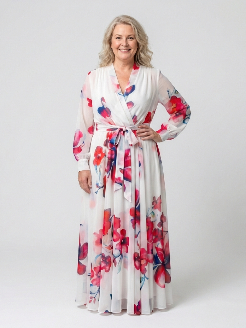 Cressida | Floral Long Sleeve Wrap Maxi Dress