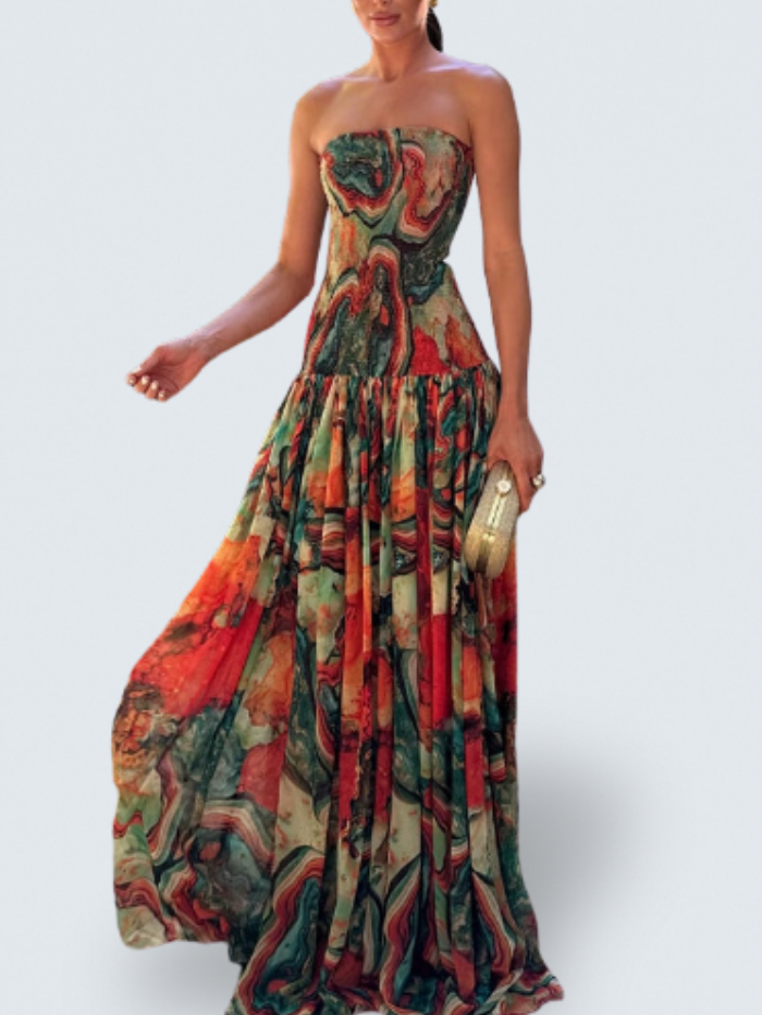 Eileen | Strapless Ombre Maxi Dress