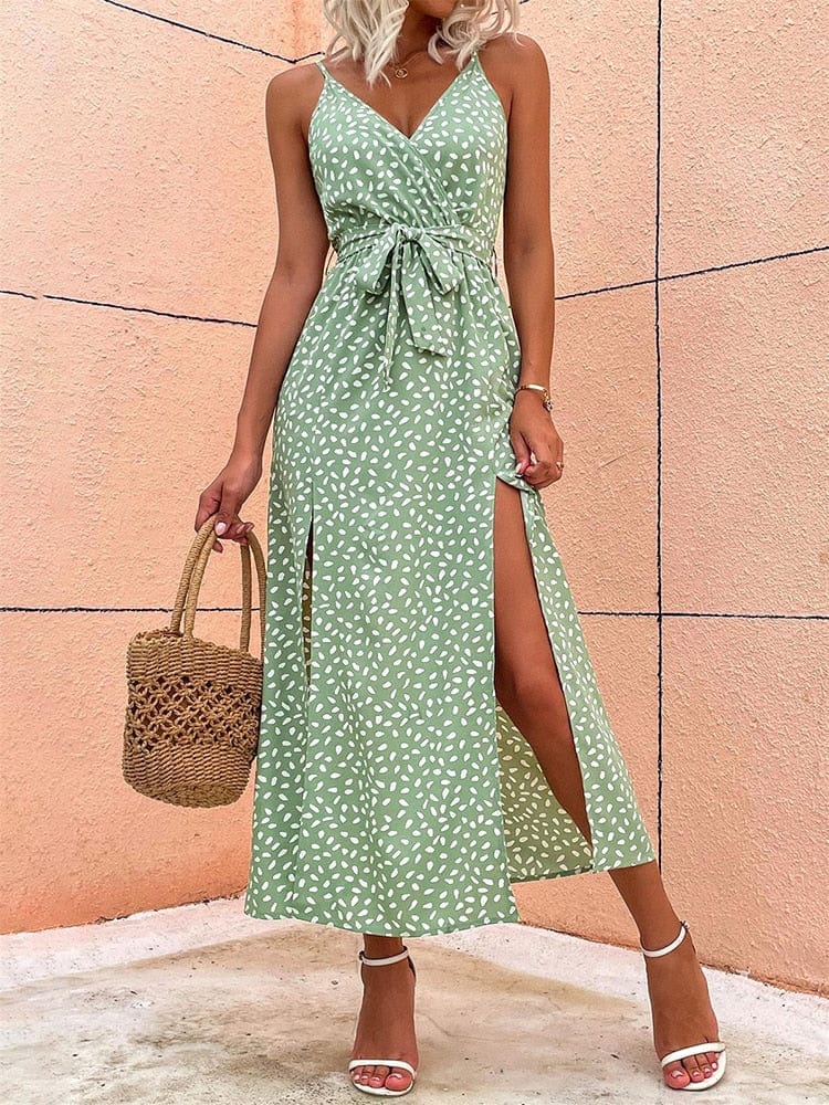 Alexa™ - Boho Dress With V-Neck And Polka Dots