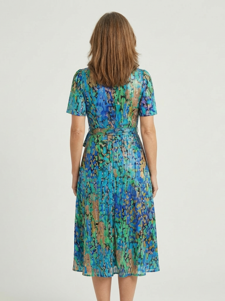 Elara | Abstract Pattern Midi Dress