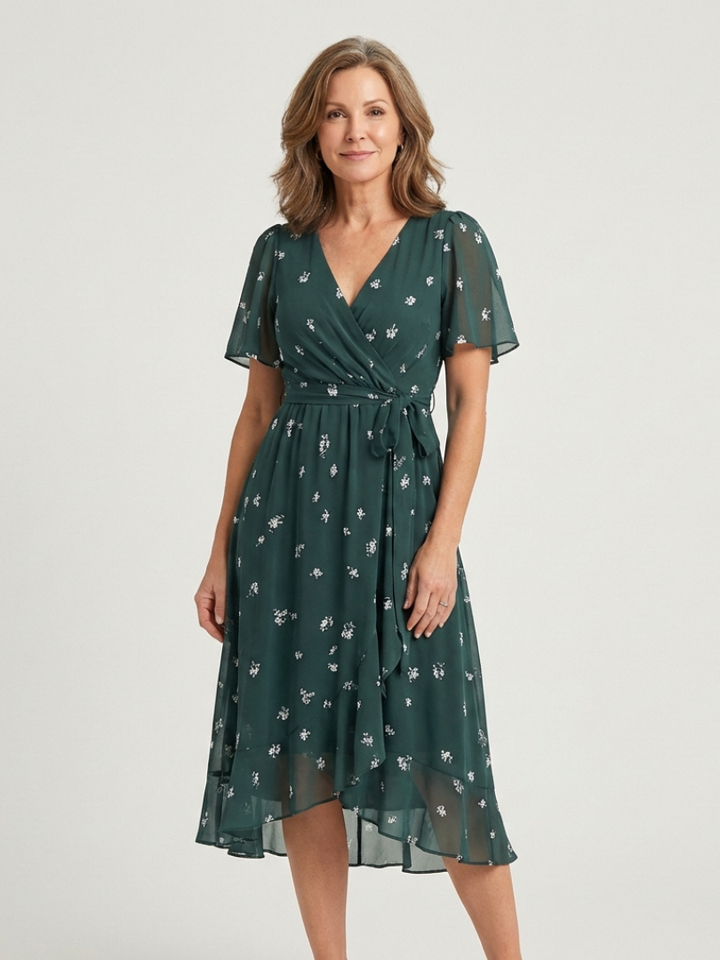 Elara | Abstract Pattern Midi Dress