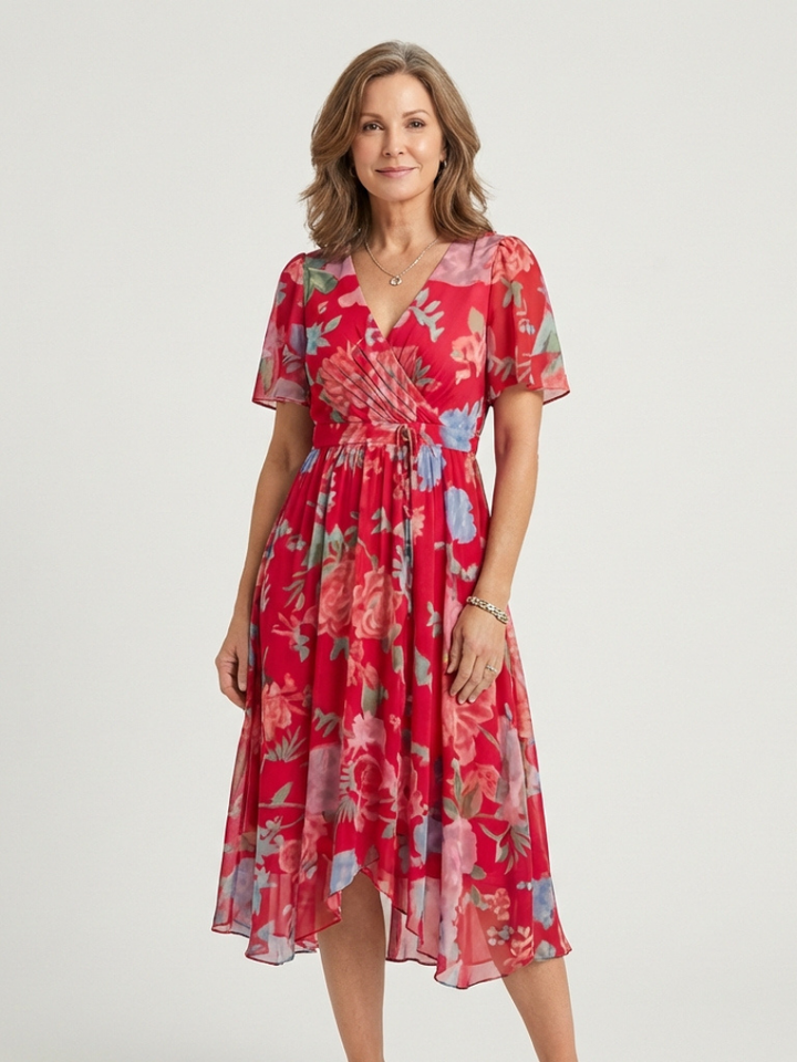 Elara | Abstract Pattern Midi Dress