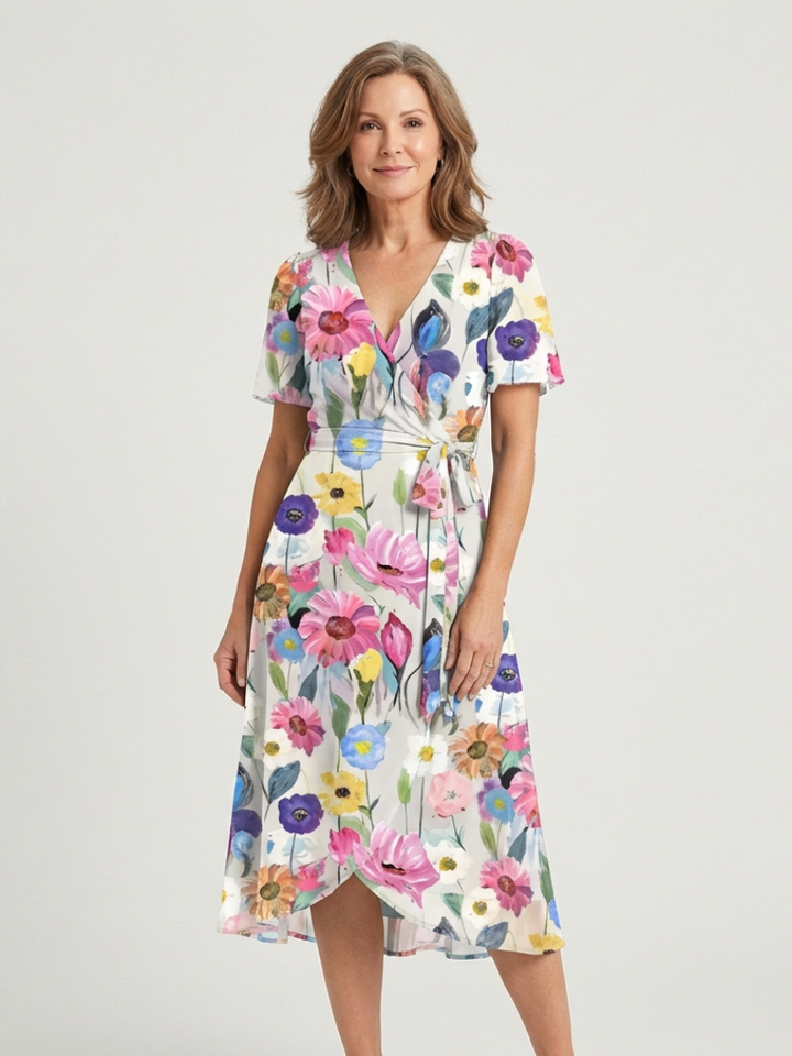 Elara | Abstract Pattern Midi Dress
