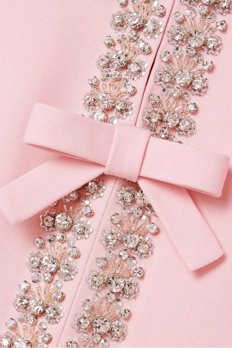 Charlotte™ | Bow with Crystal Embellished Midi Dress